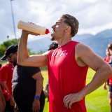 Benjamin Kololli, joueur du FC Sion, lors d'un camp d'entrainement du FC Sion avant la nouvelle saison de Super League.